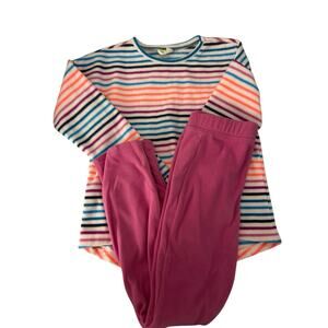 crazy8 stripe fleece and purple pants outfit 7/8